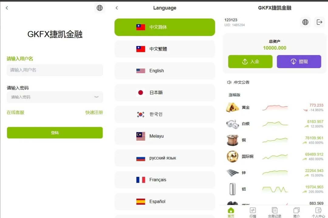 【海外多语言期货微盘】海外黄金期货微交易系统前端后台VUEAPI端php/多语言微盘/单控/实名认证