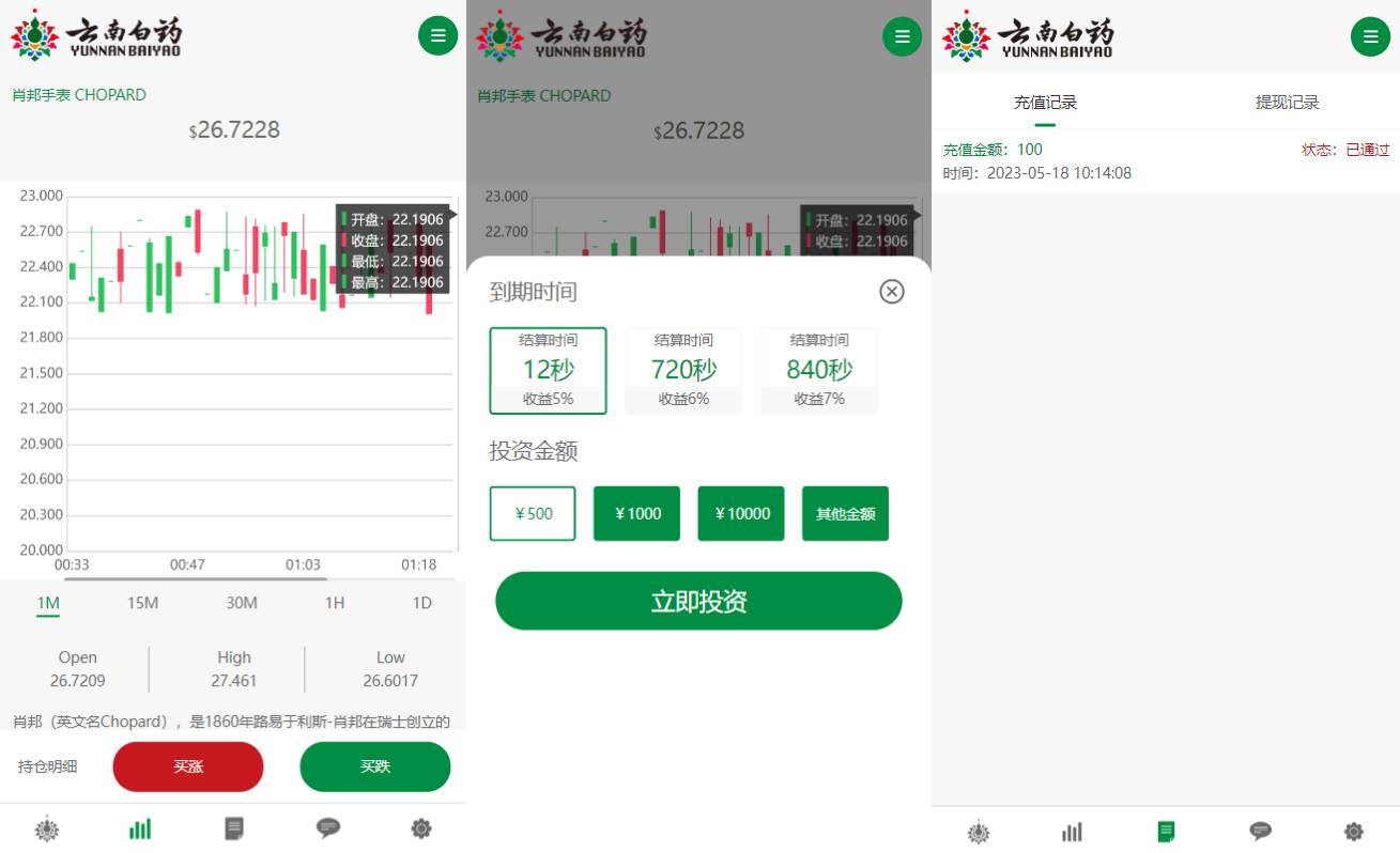 前端uniapp微盘系统/微交易时间盘源码/期货涨跌交易