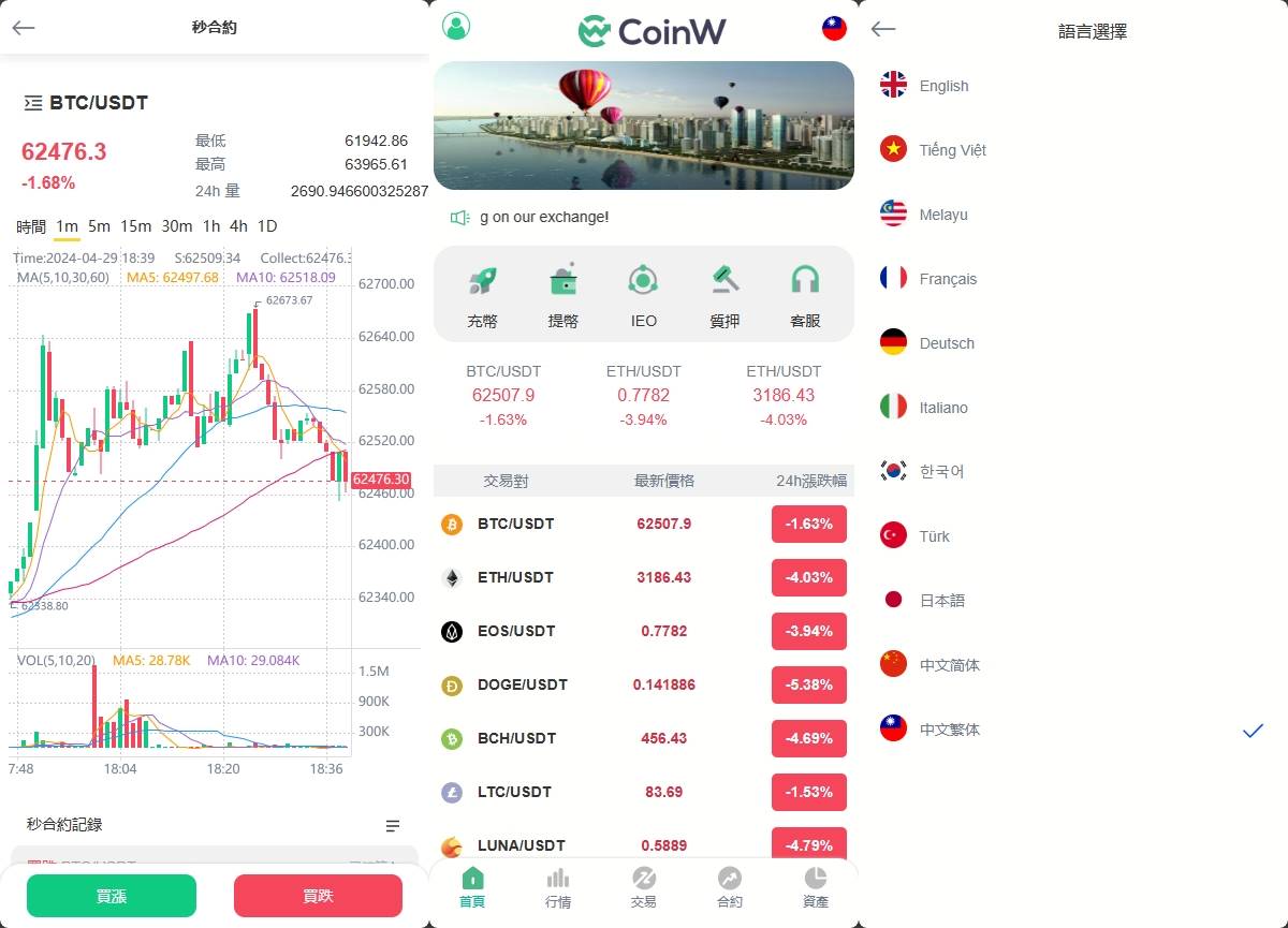 最新优化版多语言微盘微交易秒合约交易所币币交易矿机源码