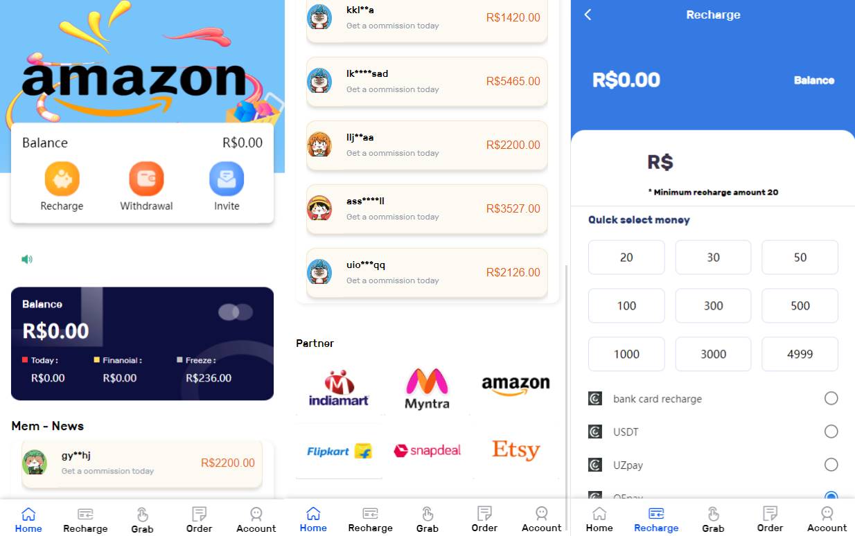 新版UI多语言亚马逊抢单刷单系统/订单自动匹配系统