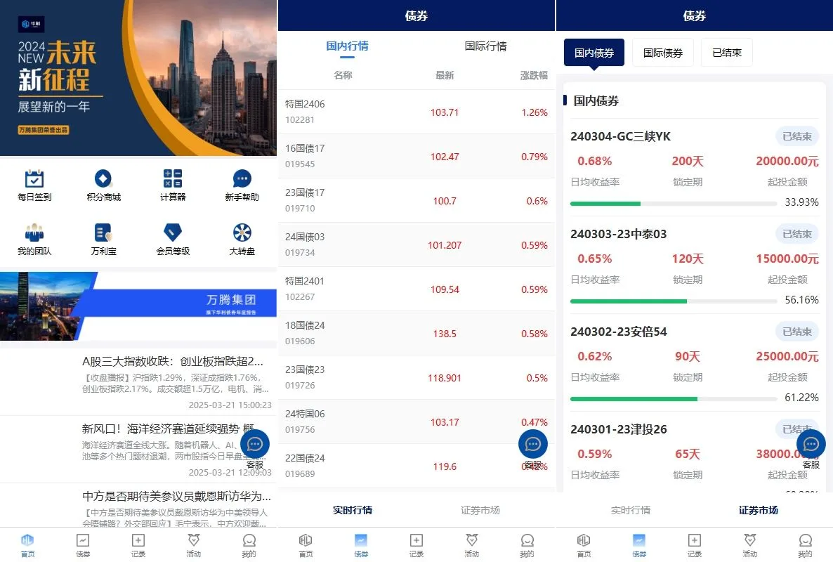 股票债券投资理财系统/贷款/投资收益计算/前端uniapp后端php