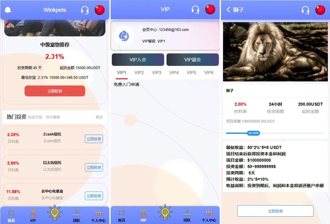 【海外多语言vue投资源码】宠物投资理财系统/多语言投资源码/前端VUE后端PHP