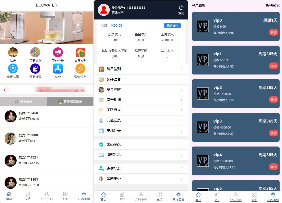 多语言海外投资理财系统/基金项目投资理财印度源码